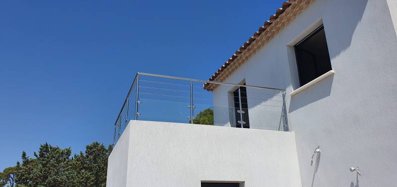 garde corps inox câble et verre à Toulon