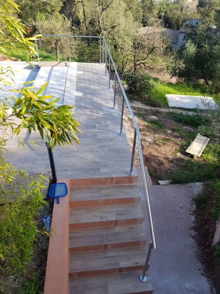 Rambarde en câble inox poli miroir à La Farlède proche de La Garde à La Farlède